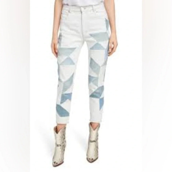 Isabel Marant Etoile Lea Patchwork Cotton Ankle Skinny Jeans - Size 24-25 (US) - Picture 1 of 11